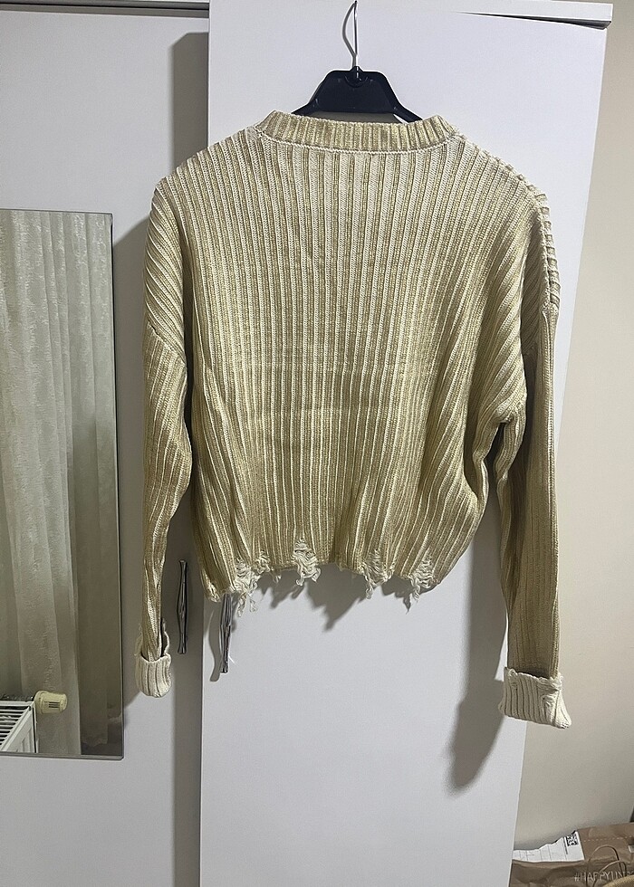 gold renk standart beden kazak - Görsel 3