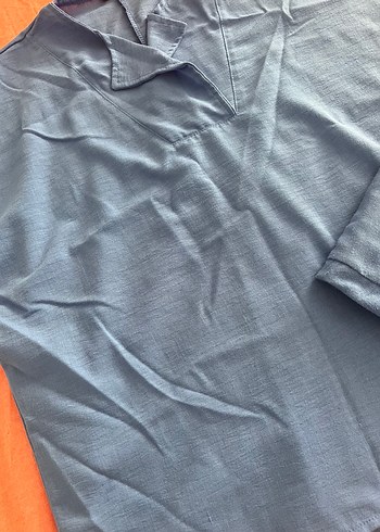 Mavi V Yaka Kısa Kollu Erkek Pijama Takımı - Görsel 2