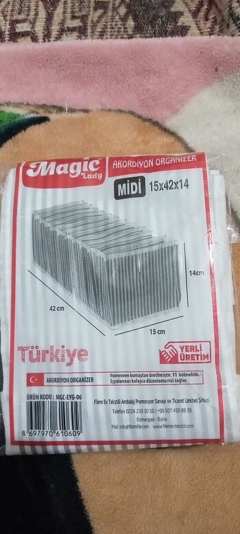 Diğer Midi 15×42×14 akordiyon organizer