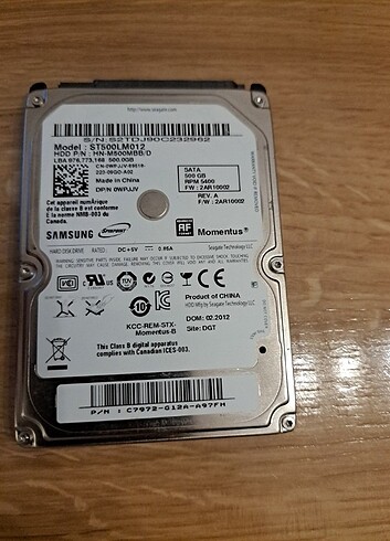 Diğer 500 GB hard disk az kullanılmış sorunsuz
