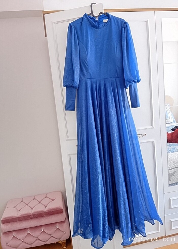 Mavi abiye simli - Görsel 3