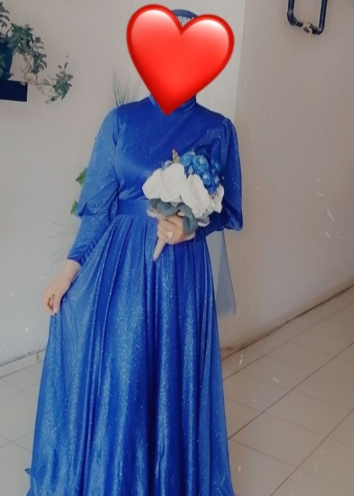 Mavi abiye simli - Görsel 4