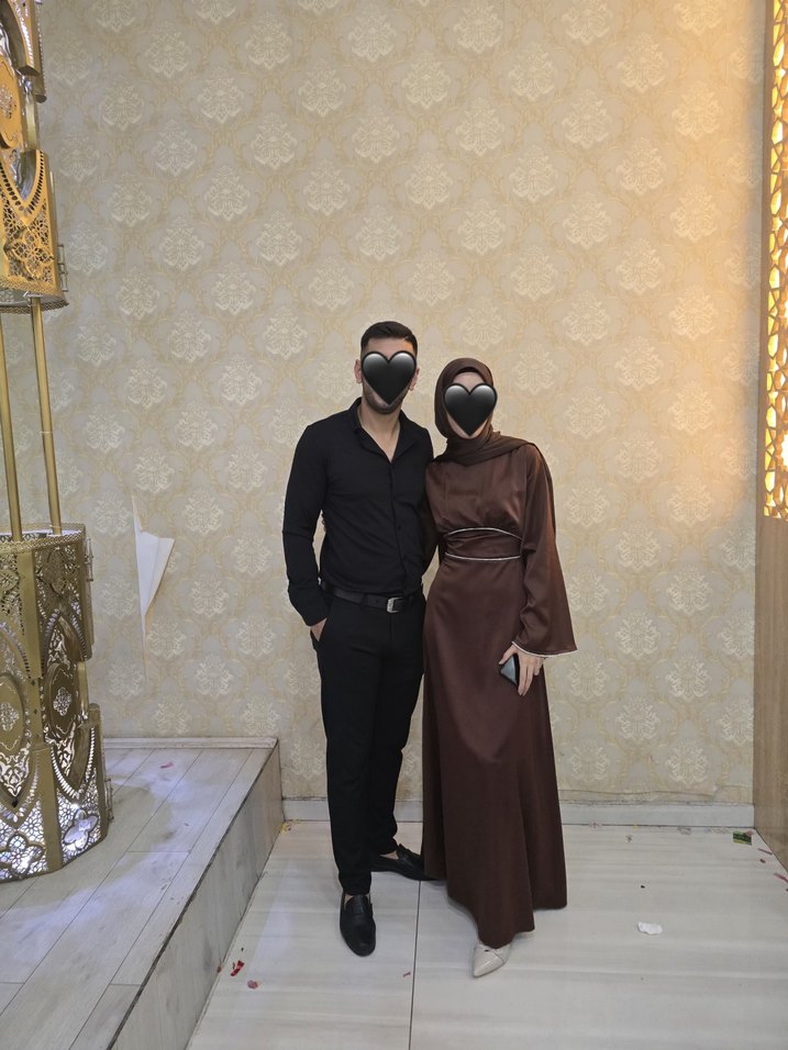 Kolları ve Beli İnci Taş Detaylı Volan Kol Saten Tesettür Abiye - Görsel 3