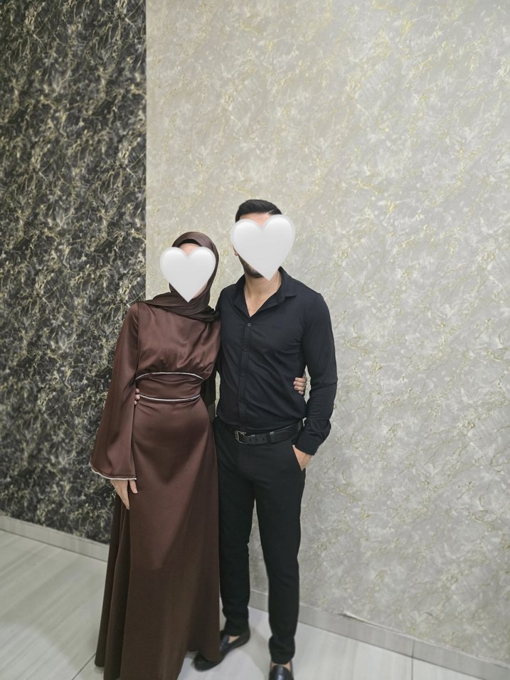 Kolları ve Beli İnci Taş Detaylı Volan Kol Saten Tesettür Abiye - Görsel 4