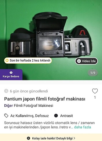 Pantium japon flimli fotoğraf makinesi 