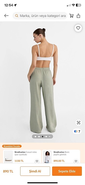 s Beden Stradivarius keten yeşil pantolon