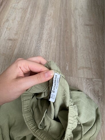 s Beden yeşil Renk Stradivarius keten yeşil pantolon
