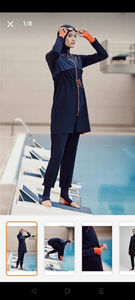 Lacivert profesyonel tesettür haşema - Görsel 2