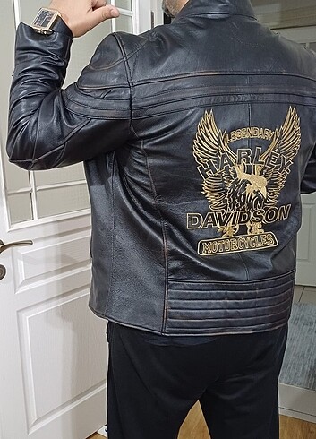 2xl Beden kahverengi Renk Harley Davidson deri ceket