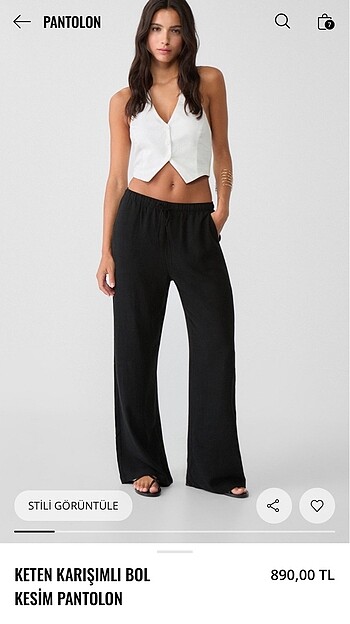 stradivarius keten pantolon