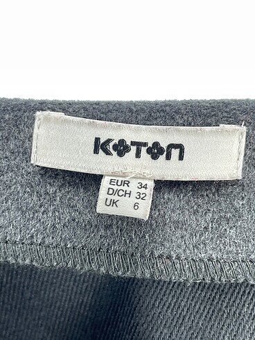 34 Beden gri Renk Koton Mini Etek %70 İndirimli.