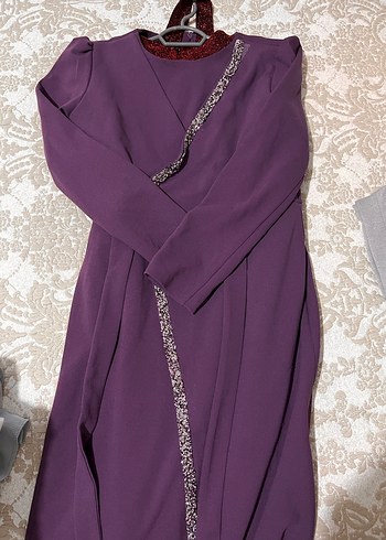 Mor İşlemeli Kadın Elbise - Görsel 2