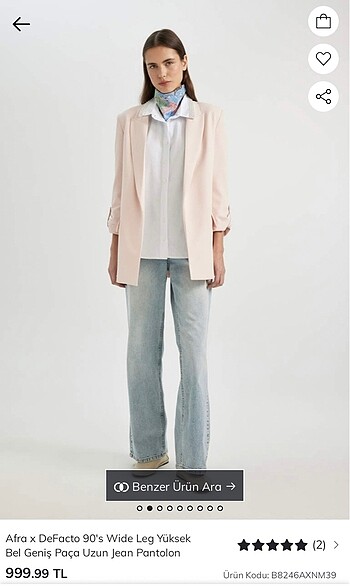 44 Beden DeFacto 90's Wide Leg
