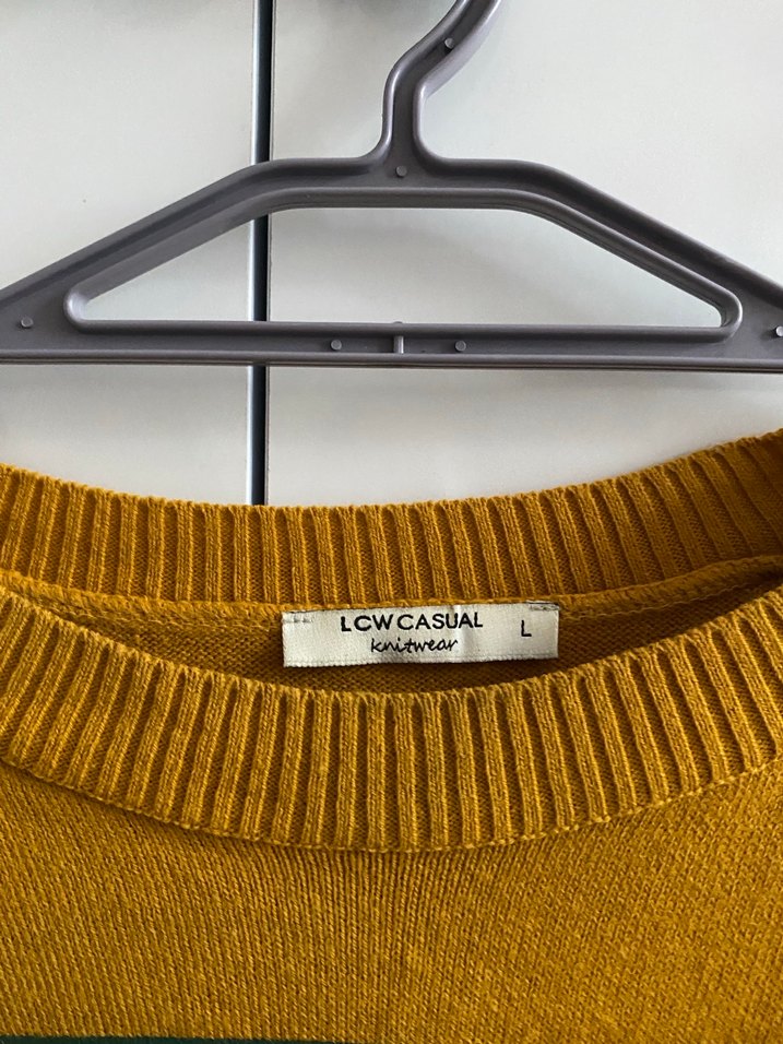 Sarı Baskılı Kadın kazak - Görsel 2