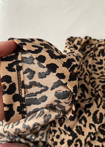 Leopar tesettür elbise - Görsel 5