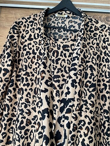Leopar tesettür elbise - Görsel 3