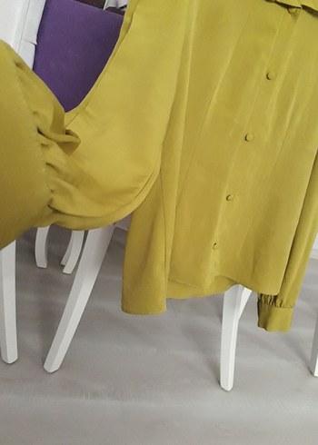 Düğmeli, Uzun Kollu Kadın Gömlek - Görsel 6