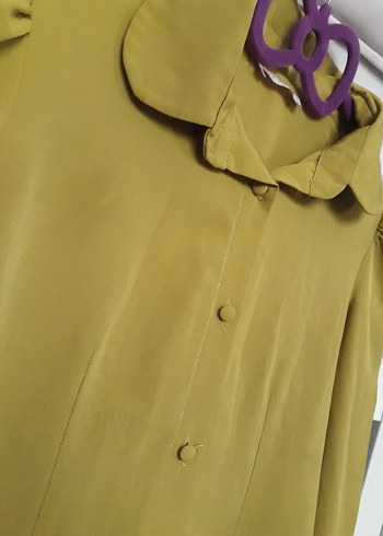 Düğmeli, Uzun Kollu Kadın Gömlek - Görsel 5