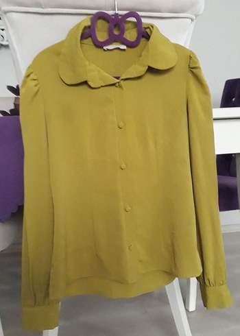 Düğmeli, Uzun Kollu Kadın Gömlek - Görsel 7