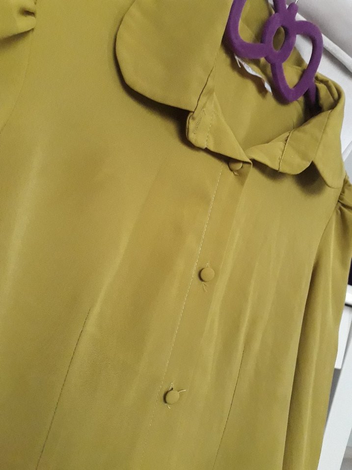 Düğmeli, Uzun Kollu Kadın Gömlek - Görsel 5