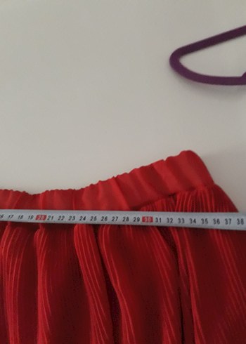 Kırmızı Piliseli Uzun Etek - Görsel 7