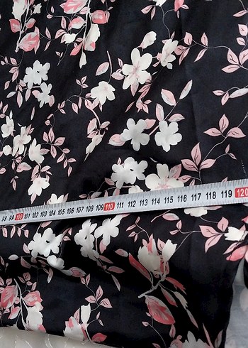 Çiçek Desenli Uzun Saten Elbise - Görsel 6