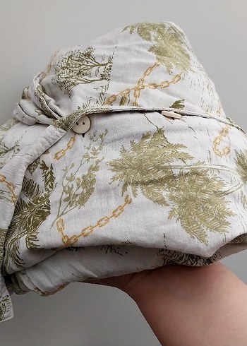 Bohem Desenli Düğmeli Kadın Gömlek - Görsel 9