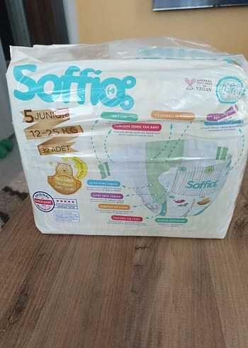 5 Beden: 11-25 kg Beden Renk Soffio Junior Bebek Bezi 12-25 KG 32 Adet