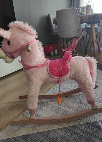 Sallanan at peluş pembe 