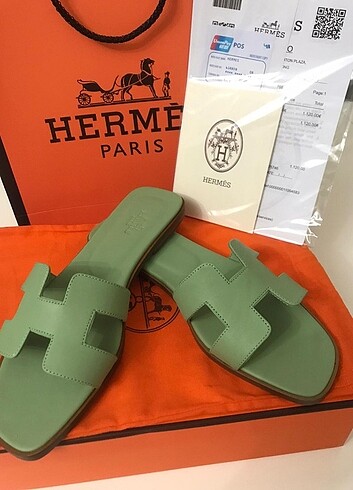 39 Beden yeşil Renk Hermes Terlik