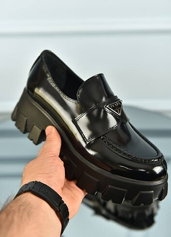 38 Beden siyah Renk PRADA - Chocolate Brushed Leather Loafers
