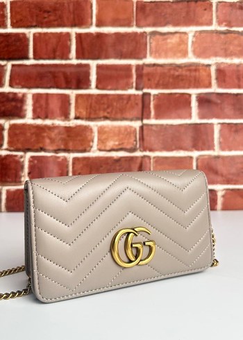 Bej Deri Zincir Detaylı Kadın Çanta - Görsel 7