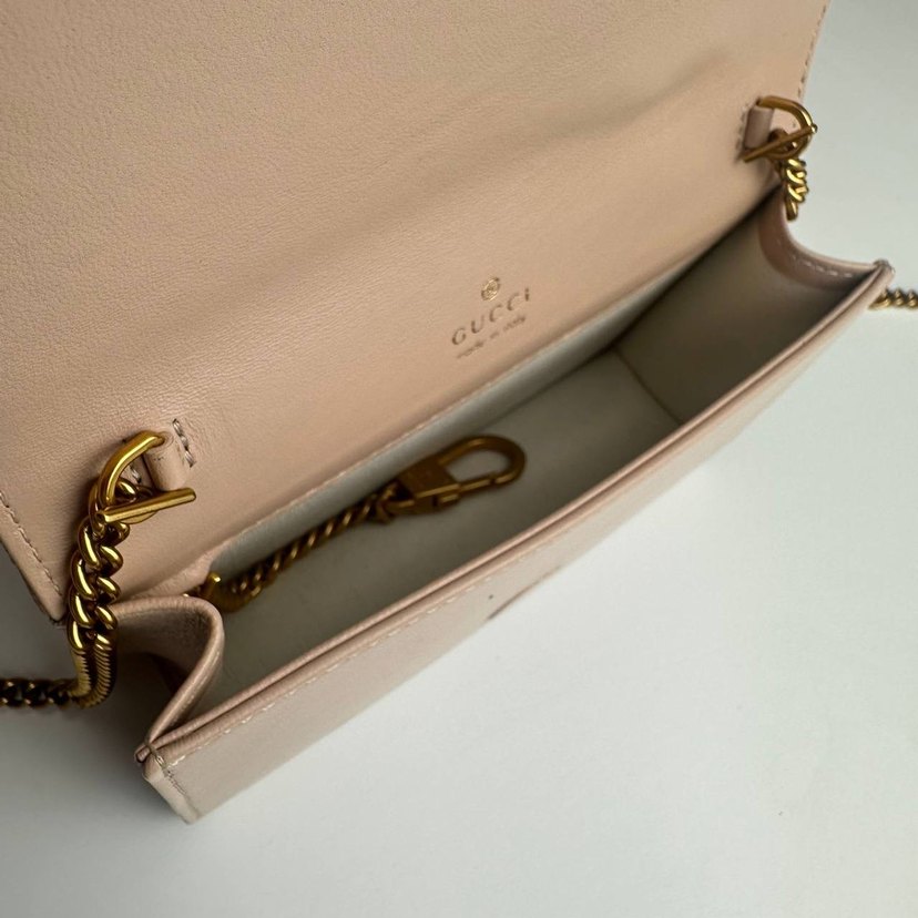 Bej Deri Zincir Detaylı Kadın Çanta - Görsel 3