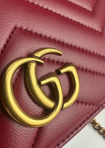 Bordo Zincir Detaylı Deri Kadın Çanta - Görsel 4