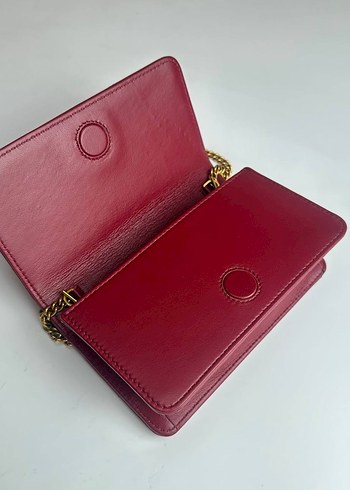 Bordo Zincir Detaylı Deri Kadın Çanta - Görsel 6