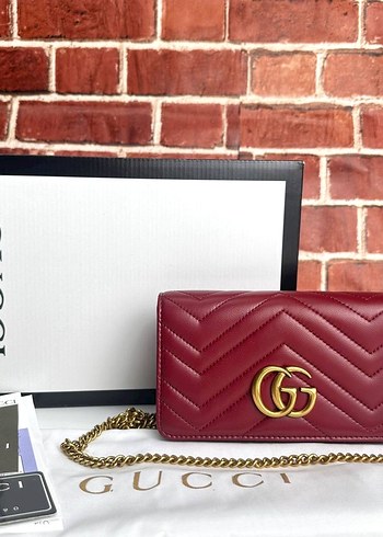 Bordo Zincir Detaylı Deri Kadın Çanta - Görsel 7