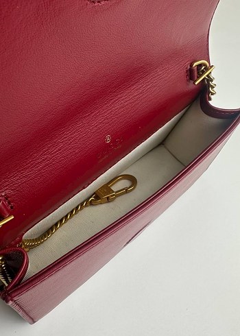 Bordo Zincir Detaylı Deri Kadın Çanta - Görsel 5