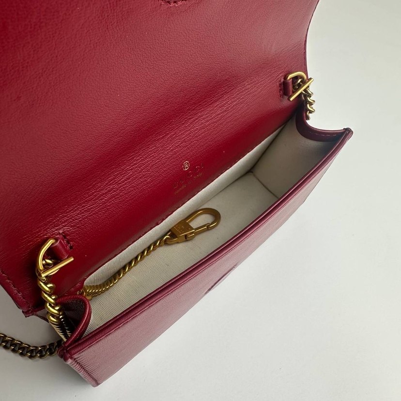 Bordo Zincir Detaylı Deri Kadın Çanta - Görsel 5