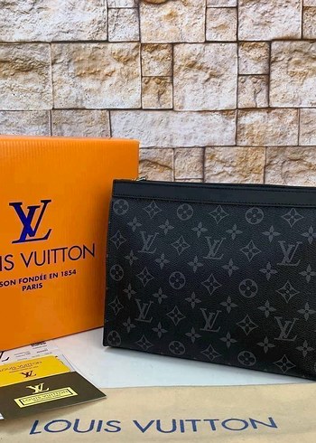 Louis Vuitton Kahverengi Deri Kadın Clutch - Görsel 13