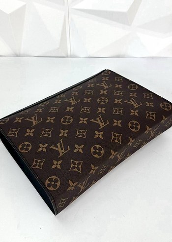 Louis Vuitton Kahverengi Deri Kadın Clutch - Görsel 3
