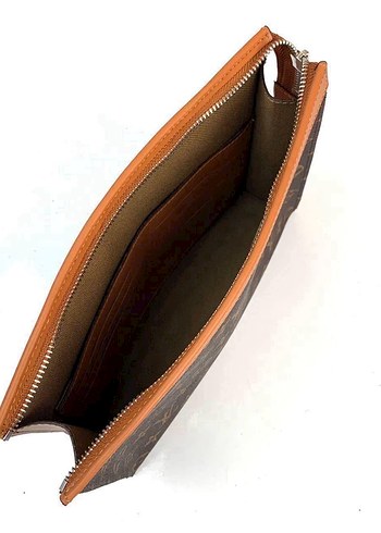Louis Vuitton Kahverengi Deri Kadın Clutch - Görsel 16