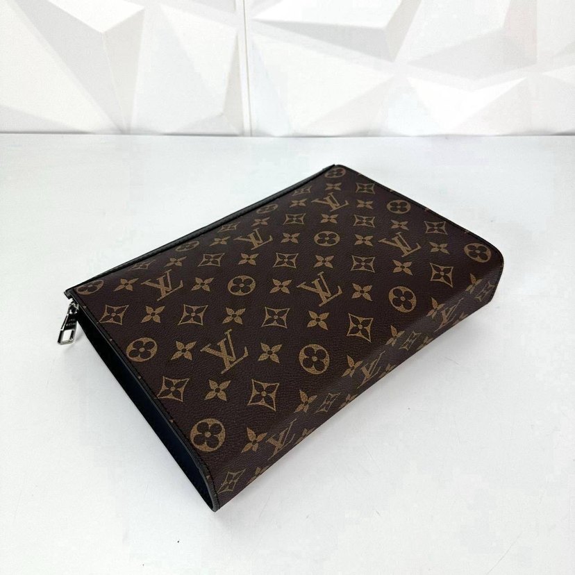 Louis Vuitton Kahverengi Deri Kadın Clutch - Görsel 3