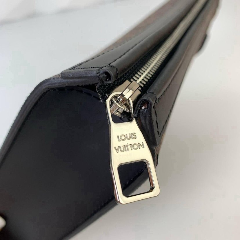 Louis Vuitton Kahverengi Deri Kadın Clutch - Görsel 5