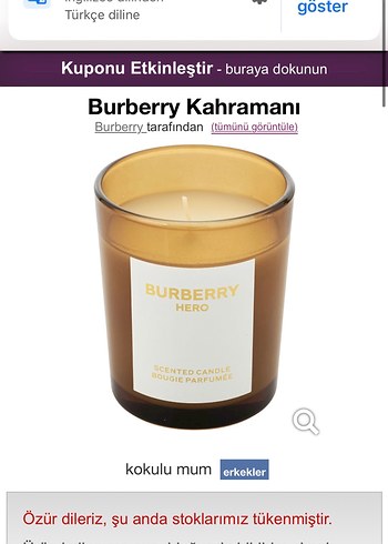 Burberry Hero Kokulu Mum 70g - Görsel 3