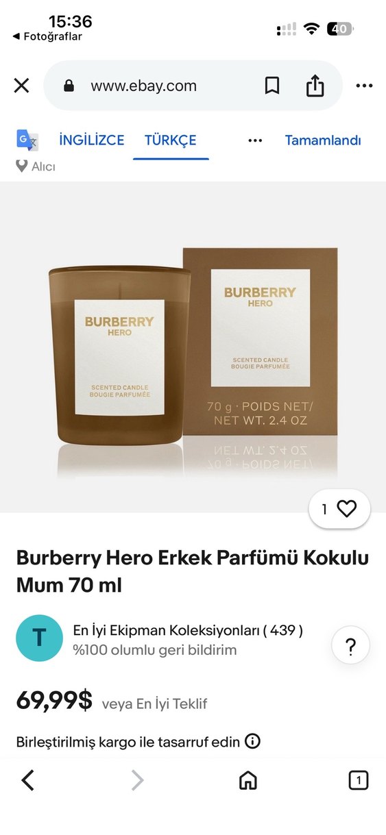 Burberry Hero Kokulu Mum 70g - Görsel 4