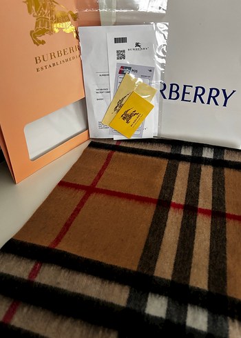 Burberry Kahverengi Kaşmir Şal - Görsel 5
