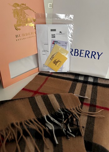 Burberry Kahverengi Kaşmir Şal - Görsel 6