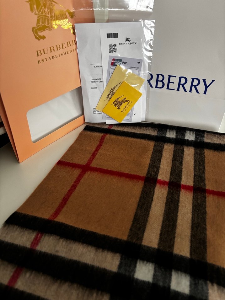 Burberry Kahverengi Kaşmir Şal - Görsel 5