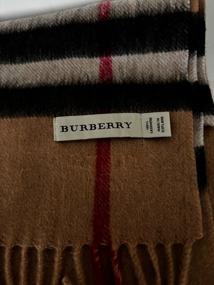 Burberry Kahverengi Kaşmir Şal - Görsel 3