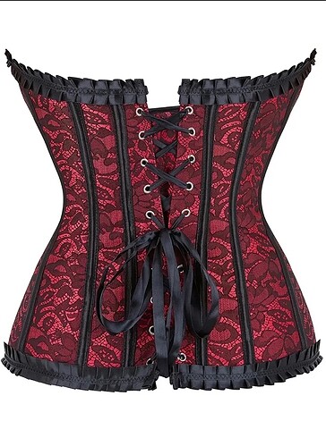 s Beden bordo Renk Bordo gotik korse